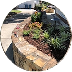 Flower Bed created by a retaining wall